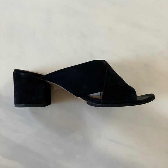 Sigerson Morrison Black Suede Mules Size 9.5 - Picture 1 of 7